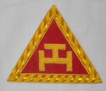 Royal Arch Triple Tau Embroidered Principals Apron Badge - Click Image to Close
